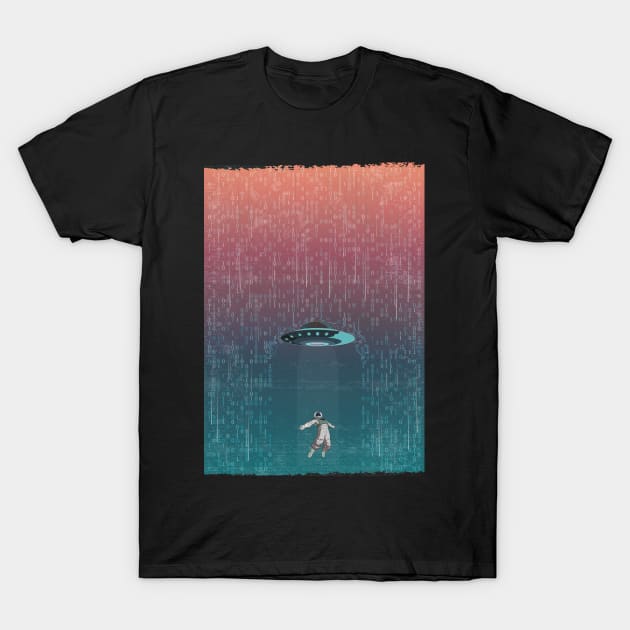 Digital Rain Space Fantasy T-Shirt by origato